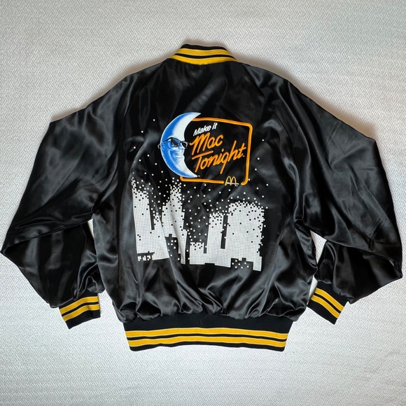Dunbrooke Other - Rare Vintage 80s McDonald's Make it Mac Tonight Moon Bomber Jacket, Men's Large